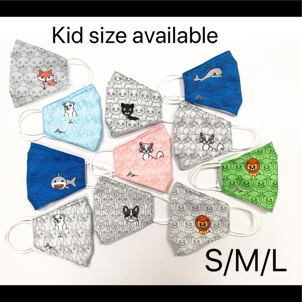 Kid size triple layer cotton mask: nose wire